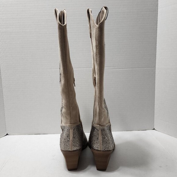 New Madden NYC Tall Embroidered Western Boots w/Stones Sparkle - Glitter Size 10 - Picture 6 of 9